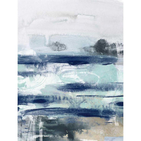 Tidal Motion I Black Modern Wood Framed Art Print by Vess, June Erica