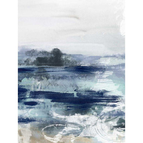 Tidal Motion II White Modern Wood Framed Art Print by Vess, June Erica