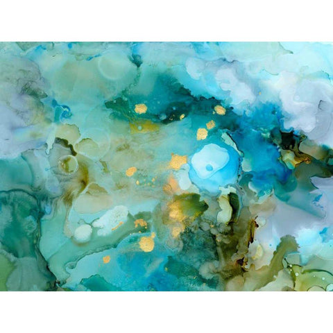 Aqua Brume II White Modern Wood Framed Art Print by Borges, Victoria