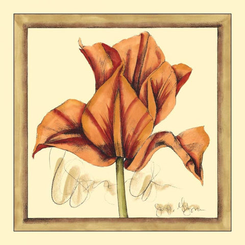 Tulip Study IV White Modern Wood Framed Art Print by Goldberger, Jennifer