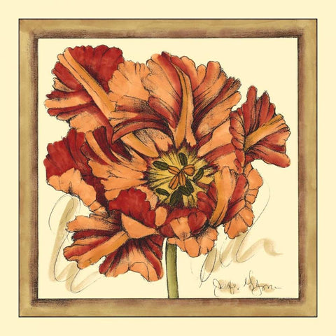 Tulip Study V Black Modern Wood Framed Art Print by Goldberger, Jennifer