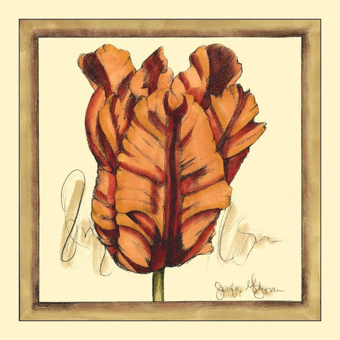Tulip Study VIII Black Ornate Wood Framed Art Print with Double Matting by Goldberger, Jennifer