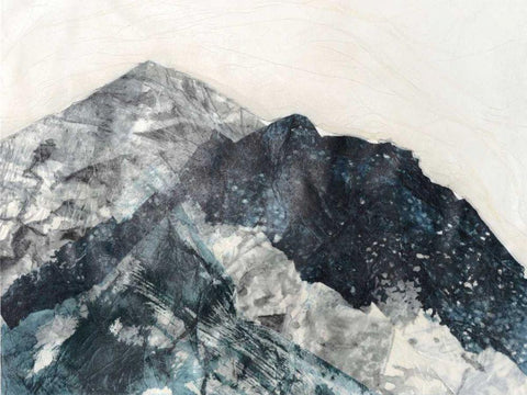 Glacial Peaks II White Modern Wood Framed Art Print with Double Matting by Lam, Vanna