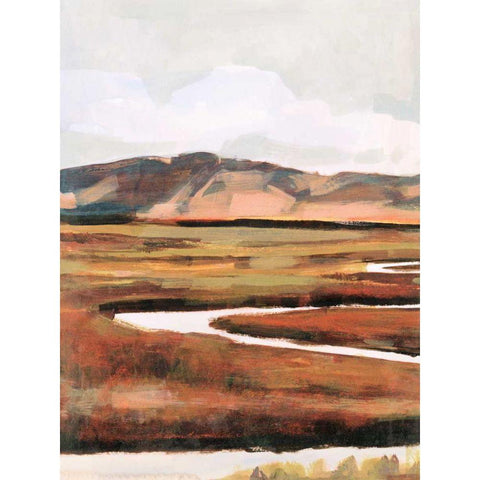 Mountain Field I Black Modern Wood Framed Art Print with Double Matting by Borges, Victoria