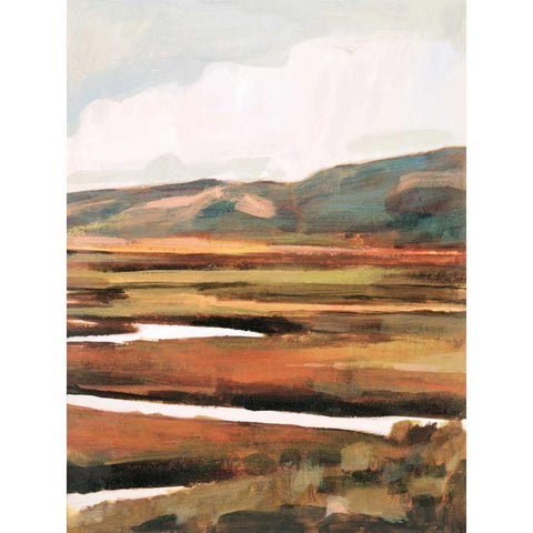 Mountain Field II Black Modern Wood Framed Art Print with Double Matting by Borges, Victoria