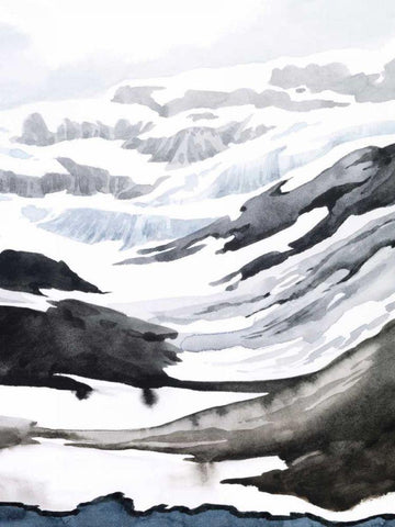 Winter Walk II Black Ornate Wood Framed Art Print with Double Matting by Popp, Grace