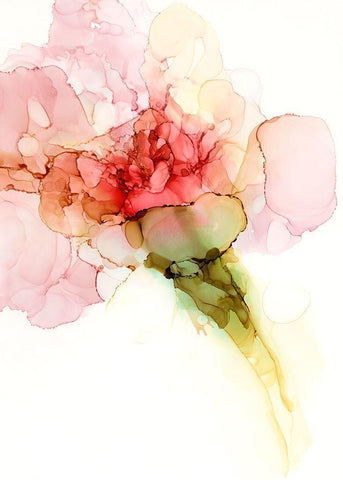 Flower Passion II White Modern Wood Framed Art Print with Double Matting by Goldberger, Jennifer