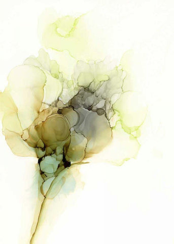 Fluid Bloom I Black Ornate Wood Framed Art Print with Double Matting by Goldberger, Jennifer