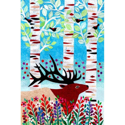 Forest Creatures I Black Modern Wood Framed Art Print by Conway, Kim