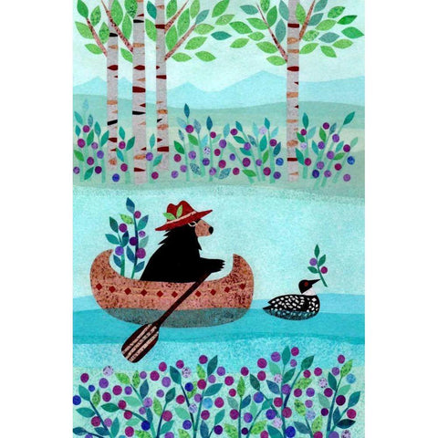 Forest Creatures II Black Modern Wood Framed Art Print with Double Matting by Conway, Kim