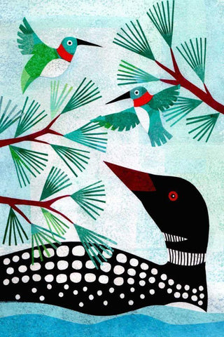 Forest Creatures IX White Modern Wood Framed Art Print with Double Matting by Conway, Kim