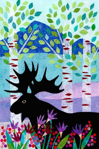 Forest Creatures XII White Modern Wood Framed Art Print with Double Matting by Conway, Kim