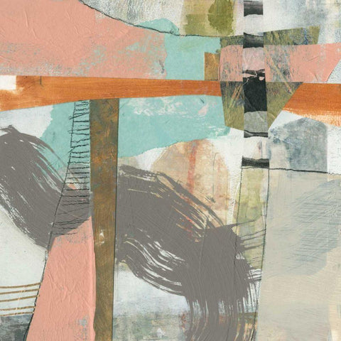 Playful Collage I Gold Ornate Wood Framed Art Print with Double Matting by Goldberger, Jennifer