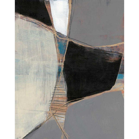 Segmented Neutrals I White Modern Wood Framed Art Print by Goldberger, Jennifer