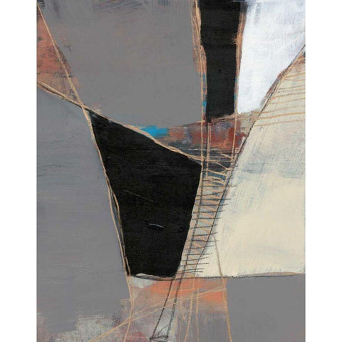 Segmented Neutrals II Black Modern Wood Framed Art Print by Goldberger, Jennifer