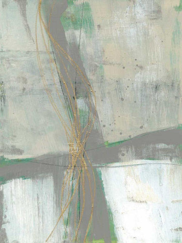 Golden Weave I White Modern Wood Framed Art Print with Double Matting by Goldberger, Jennifer