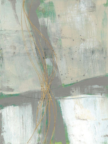 Golden Weave I White Modern Wood Framed Art Print with Double Matting by Goldberger, Jennifer