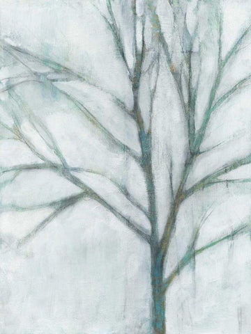 Tree with White Sky I White Modern Wood Framed Art Print with Double Matting by Goldberger, Jennifer