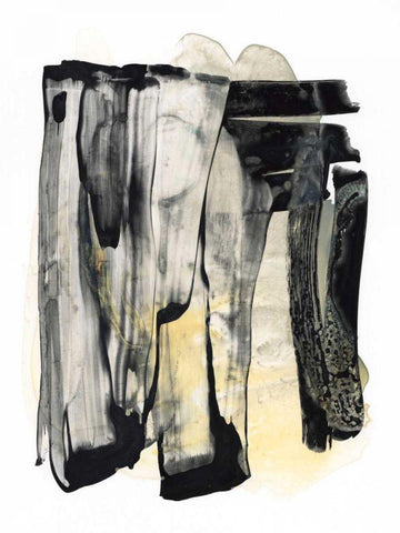 Noir Essence I White Modern Wood Framed Art Print with Double Matting by Stramel, Renee W.
