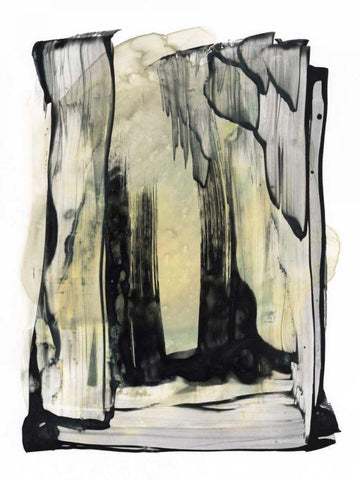 Noir Essence III White Modern Wood Framed Art Print with Double Matting by Stramel, Renee W.