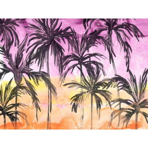 Island Sunset II Black Modern Wood Framed Art Print by Vess, June Erica