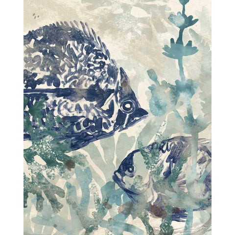 Seafloor Fresco II Gold Ornate Wood Framed Art Print with Double Matting by Vess, June Erica