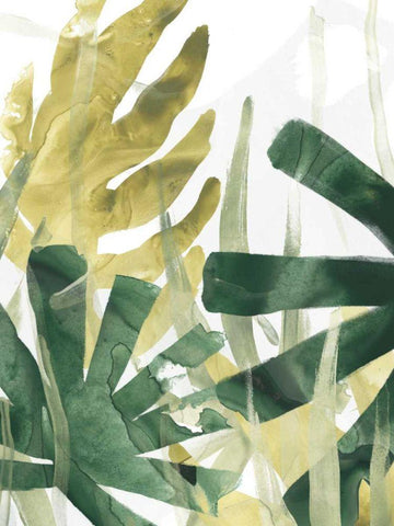 Palm Impression II Black Ornate Wood Framed Art Print with Double Matting by Vess, June Erica