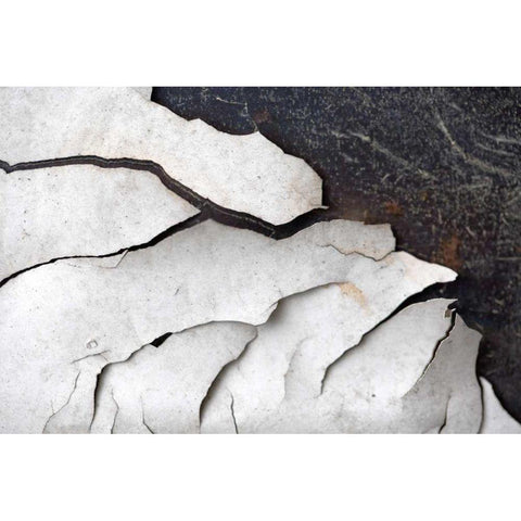 Abstract Fissure I Black Modern Wood Framed Art Print with Double Matting by Stramel, Renee W.