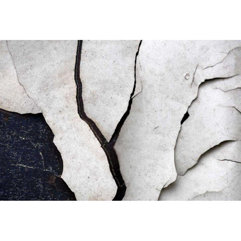 Abstract Fissure II White Modern Wood Framed Art Print by Stramel, Renee W.