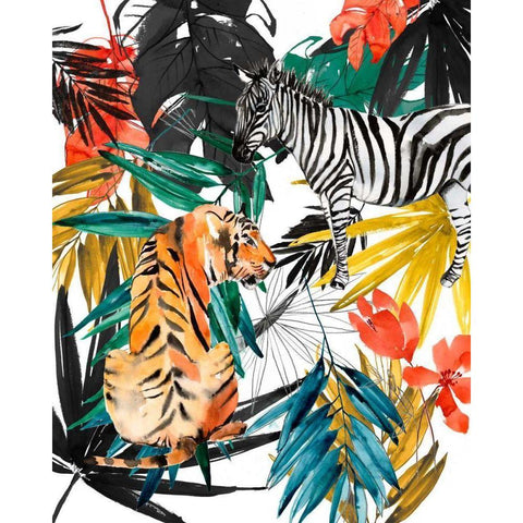 Jungle Life II Black Modern Wood Framed Art Print by Goldberger, Jennifer