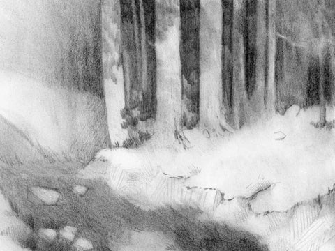 Graphite Glade I Black Ornate Wood Framed Art Print with Double Matting by Green, Jacob