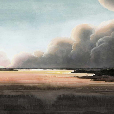 Sunset Storm II Black Modern Wood Framed Art Print with Double Matting by Popp, Grace