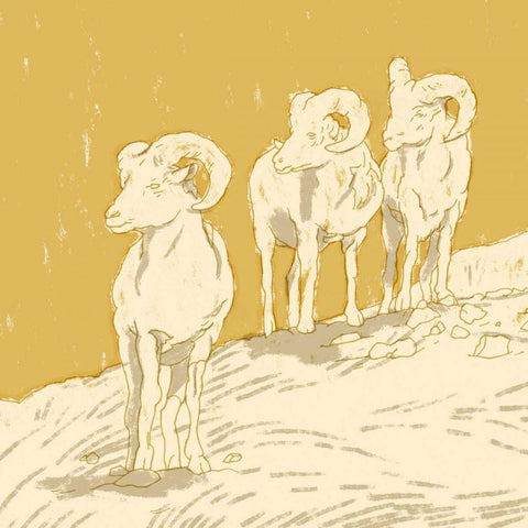 Big Horn II Gold Ornate Wood Framed Art Print with Double Matting by Green, Jacob