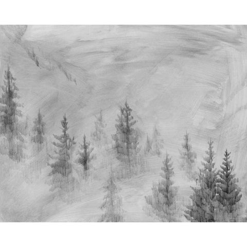 Foggy Foothills I White Modern Wood Framed Art Print by Green, Jacob