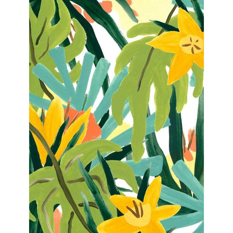 Palm Thatch I Black Modern Wood Framed Art Print by Vess, June Erica