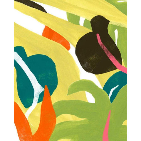 Mod Tropics II White Modern Wood Framed Art Print by Vess, June Erica