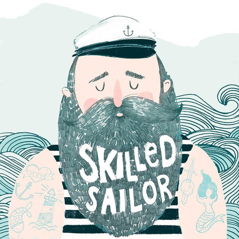 Skilled Sailor I White Modern Wood Framed Art Print with Double Matting by Parker, Jennifer Paxton