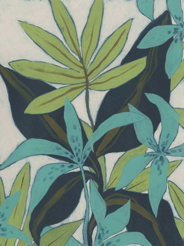 Jungle Blues II Black Ornate Wood Framed Art Print with Double Matting by Vess, June Erica