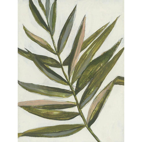 Pastel Frond II White Modern Wood Framed Art Print by Goldberger, Jennifer