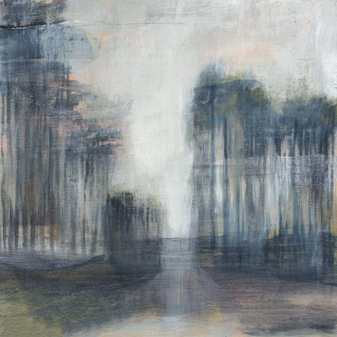 Illuminated Treeline I White Modern Wood Framed Art Print by Goldberger, Jennifer