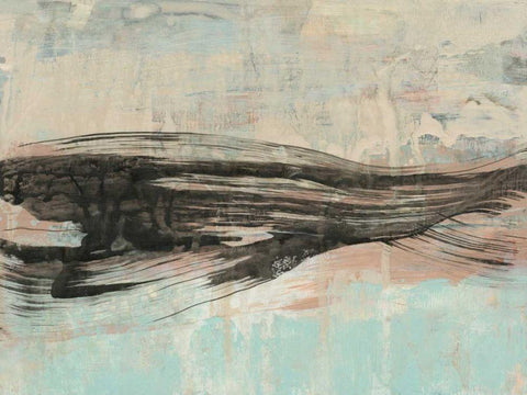 Ebony Ribbon I Black Ornate Wood Framed Art Print with Double Matting by Goldberger, Jennifer