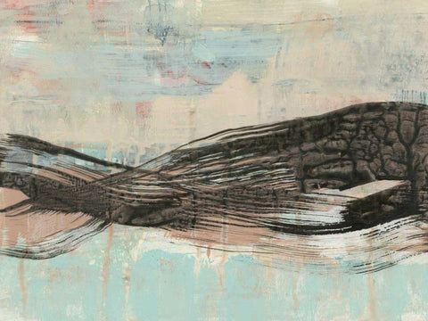 Ebony Ribbon II White Modern Wood Framed Art Print with Double Matting by Goldberger, Jennifer