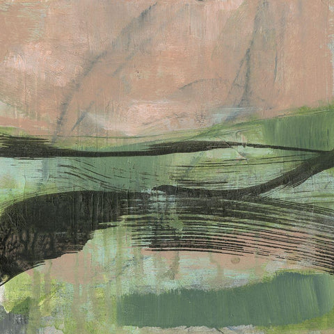 Twisting Horizon I Black Modern Wood Framed Art Print by Goldberger, Jennifer