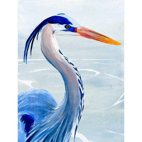 Great Blue II Black Modern Wood Framed Art Print with Double Matting by Warren, Annie