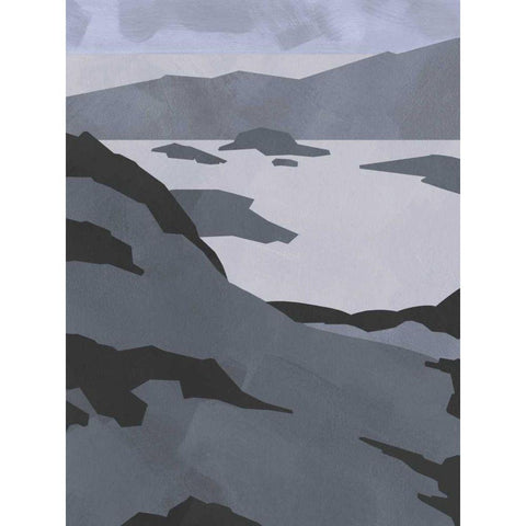 Grayscale Island Chain I Black Modern Wood Framed Art Print by Green, Jacob