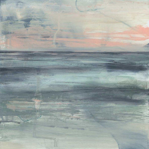 Pastel Coast I Black Modern Wood Framed Art Print with Double Matting by Goldberger, Jennifer