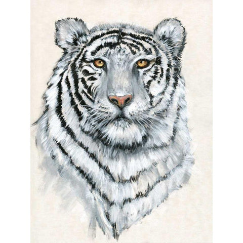 White Tiger II Gold Ornate Wood Framed Art Print with Double Matting by OToole, Tim