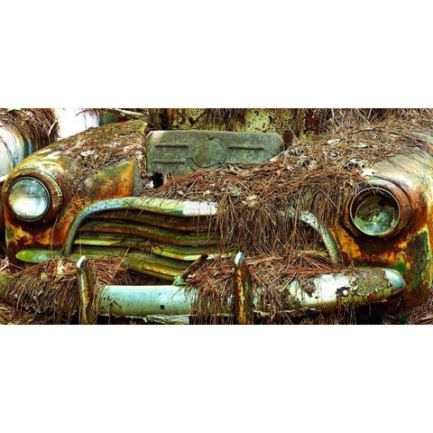 Car Graveyard III White Modern Wood Framed Art Print by McLoughlin, James