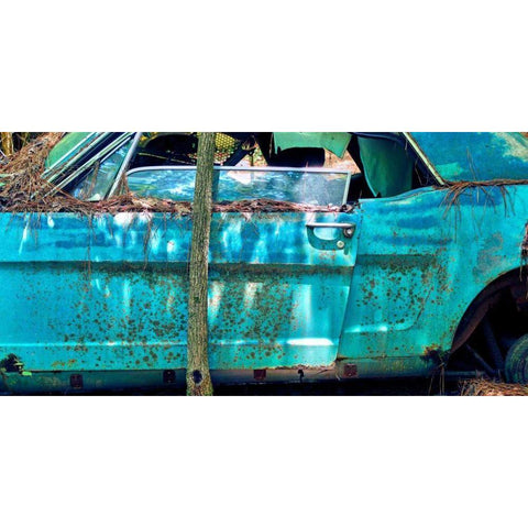 Car Graveyard XII White Modern Wood Framed Art Print by McLoughlin, James