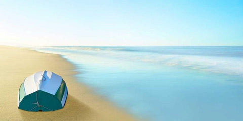 Boat on a Beach II White Modern Wood Framed Art Print with Double Matting by McLoughlin, James